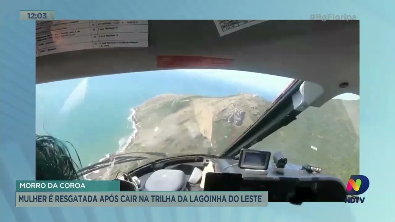 Mulher é resgatada após cair na trilha da Lagoinha do Leste