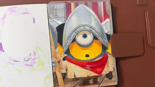 How to draw Minion James from Minions and Monster #minions #sketchbook #disneyart #prismacolor 