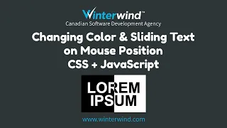 Changing Color Sliding Text on Mouse Position with CSS JavaScript