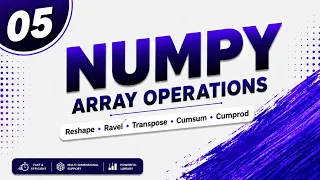 05 NumPy Array Operations in Python Reshape Ravel Transpose Cumsum Cumprod NumPy Tutorial