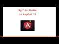 Part 9 - ngIf Vs Hidden in Angular 15 Angular 15 tutorials for beginners