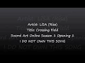 Download Lagu LiSA - Crossing Field Romaji Lyrics