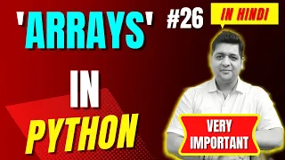Arrays in Python Complete Python Tutorial For Beginners in Hindi With Notes