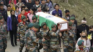 funeral service of lt k bin choba havildar 3 nh assam rifles tuensangnagaland