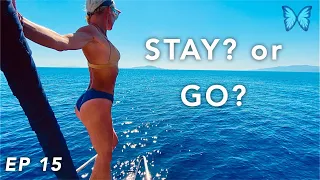 Is it TOO DANGEROUS to stay anchored here?!  Symi Island, GREECE. Ep15