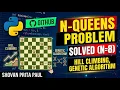 N-Queens Problem Solved N 8 Hill Climbing Genetic Algorithm in Python Shovan Prita Paul