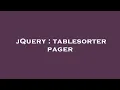 jQuery tablesorter pager