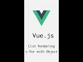 v-for with an Object List Rendering Vue js Frontend