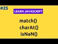 How To Use JavaScript match charAt isNaN Function In Hindi Part 25