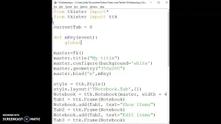 12 Tkinter Notebook and keyboard inputs