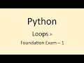Foundation Exam - 1 Loops Python NxtWave CCBP