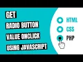 Get Selected Radio Button Value On Click using JavaScript