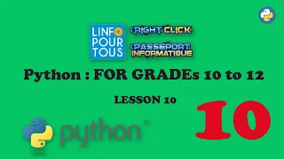 Python Lesson 10 for Grades 10 to 12