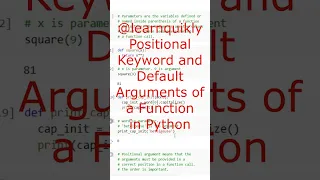 Positional Keyword Default Arguments of a Python Function