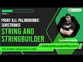 Print all Palindromic Substrings Strings and StringBuilders in JAVA
