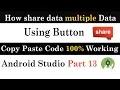 How to share data using button in android studio Android Studio Part 13