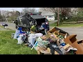MASSIVE Bulk Trash Pile Eaten by a Black Loadmaster Garbage Truck