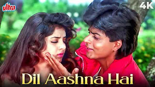  dil aashna hai jigar aashna hai 4k 90s hindi romantic song shah rukh khan divya bharti
