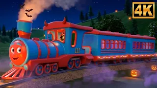 Halloween Wheels on the Train | Spooky Halloween Song for Kids