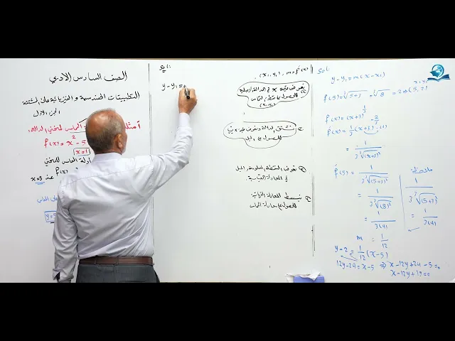 ⁣رياضيات السادس الادبي - الفصل الثالث - التطبيقات الهندسية والفيزيائية على المشتقة ج1