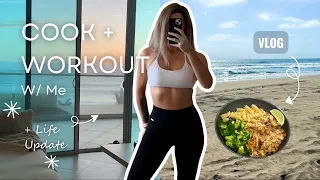 Food Prep & Workout w/ Me- Fitness Vlog | CHRISSPY