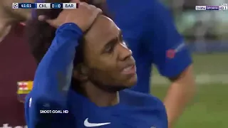 جنون الشوالي علي فرص ويليان في القائم في مباراة برشلونة وتشيلسي 