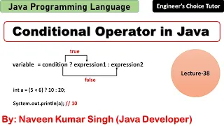 Conditional Operator Ternary Operator in Java Java Programming Language Java