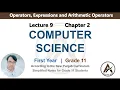 Lecture 9 Chapter 2 Operator Expressions Arithmetic Operators in Python ICS Computer Science