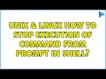 Unix Linux How to stop execution of command from prompt in shell