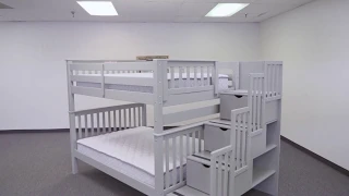 BK981 Full over Full Stairway Bunk Bed