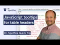 JavaScript Tooltips for Table Headers in Spotfire