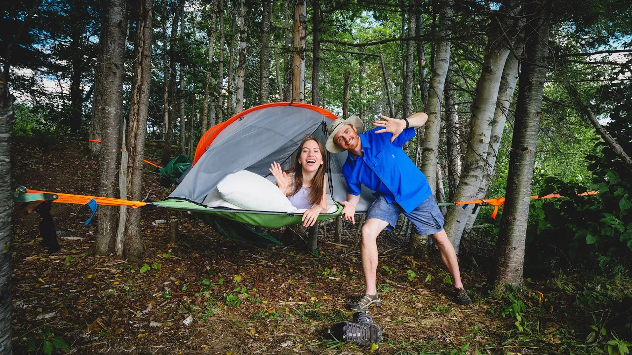 Our First TREE TENT CAMPING Experience in New Brunswick, CANADA 🏕️ Sleeping in the TENTSILE CONNECT🌲