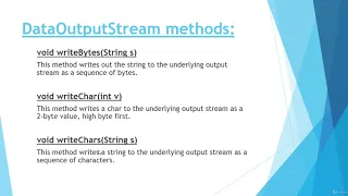 DataOutputStream class
