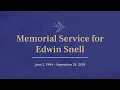 Funeral Service for Edwin Snell
