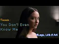 Faouzia YOU DON'T EVENT KNOW ME ~ Kau Belum Tahu Diriku #L4gu #Lirik #4rt1