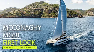 Inside a really big (and powerful) cat! Check out McConaghy’s MC68 fast cruiser