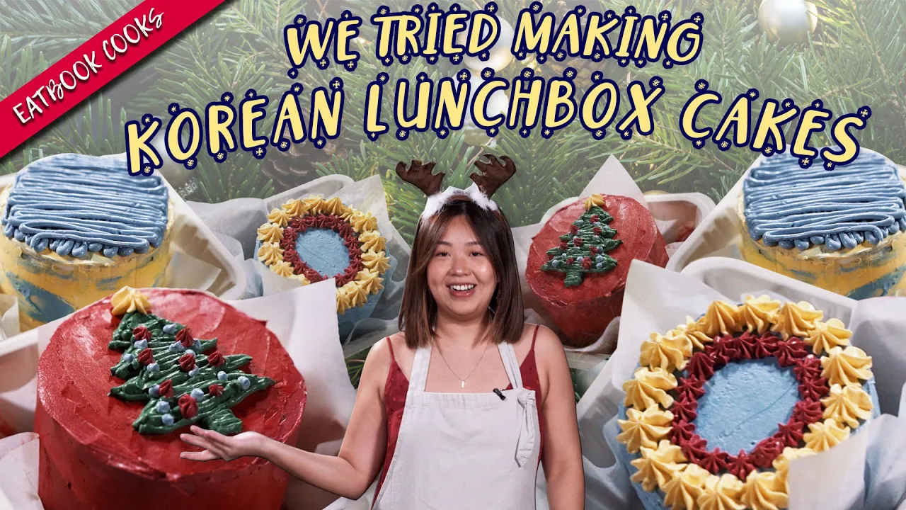 We Tried Making Korean Lunch Box Cakes For Christmas!   Eatbook Cooks   EP 28