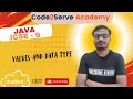 Values and Data Types Chapter 4 OneShot ICSE 9 Java Ram Sir
