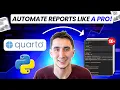 Generate 100s of custom reports in minutes with Python Quarto Parameterized report automation