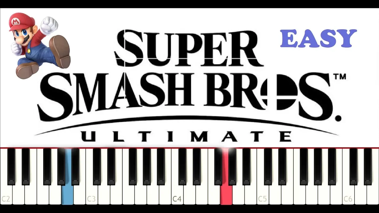 Super Smash Bros Ultimate - Main Theme (EASY Piano Tutorial)