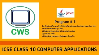 Program To display 1 Natural logarithm 2 Absolute value3 Square root4 Random numbers