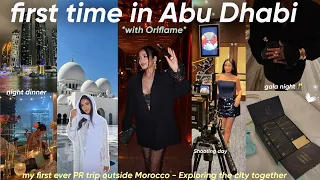 let's spend 48hours in Abu Dhabi✈️🥂|يالاه نمشيو ل أبوظبي لأول مرة في حياتي🥹💃🏻(my very first PR trip)
