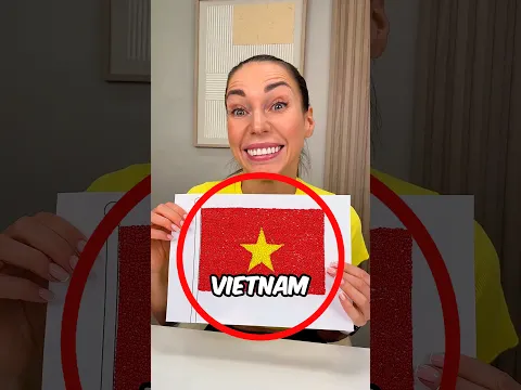 Mom Made Vietnam Flag Using Glitters 🇻🇳✨