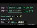Python Memory Tricks tracemalloc sys intern