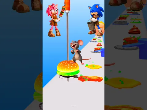 OMG! SONIC STARVING & AMY FIGHTS EVIL RAT FOR BURGER 3D! 😱🍔 #gaming #shorts #shortfeed #viralshorts