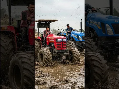 ​Fully Modified Tractor Off-Roading in Deep Mud & Water | Mahindra vs New Holland 🚜💨