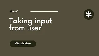 Getting User Input Telugu Python Beginner Course Part-5