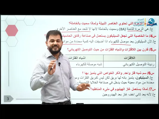 ⁣كيمياء الاول متوسط | الفصل الثالث | مراجعة الدرس الثالث