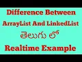 What is Difference Between ArrayList And LinkedList in java Telugu