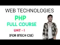 Web Technologies unit 1 PHP